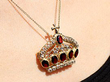Vintage Crown Brooch in Gold Wearing 