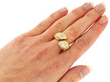 Diamond Snake Ring in 18k Yellow Gold Wearing
