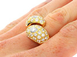 Diamond Snake Ring in 18k Yellow Gold Wearing