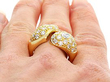 Diamond Snake Ring in 18k Yellow Gold Wearing