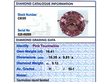 Pink Tourmaline Engagement Ring Grading Card 