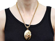 Antique Gold Snake Locket Wearing
