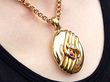 Antique Gold Snake Locket Wearing