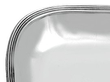Silver Serving Tray with Wooden Handle Close Up