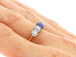 1930s Sapphire and Diamond Ring in Gold Wearing