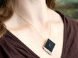 wearing vintage gold onyx pendant