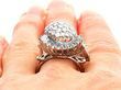 Diamond Cluster Ring with Baguettes Being Worn