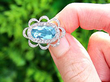 Oval Aquamarine Brooch with Diamonds