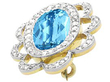 Oval Aquamarine Brooch with Diamonds