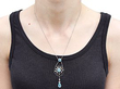 Aquamarine and Diamond Necklace UK being worn
