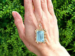 Aquamarine Gold Pendant Necklace UK Outside