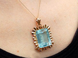 Aquamarine Gold Pendant Necklace UK Wearing