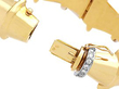 Art Deco Style Bangle in Gold with Diamonds Clasp 