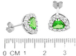 Green Garnet Earrings with Diamonds size