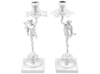 Cast Column Silver Candle Holders