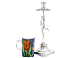 Cast Column Silver Candle Holders
