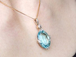 Wearing Antique Aquamarine and Diamond Pendant