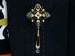 Pearl and Sapphire Brooch in Yellow Gold Wearing