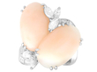 Two Stone Coral Ring with Diamonds