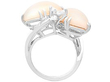 Two Stone Coral Ring with Diamonds