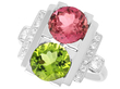 Pink Tourmaline and Peridot Ring for Sale