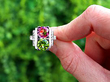 Pink Tourmaline and Peridot Ring Outside Natural light