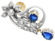 Floral Sapphire Earrings with Diamonds for Sale