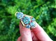 Gold Zircon Brooch Art Deco Style outside