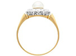 Edwardian Pearl Cluster Ring with Diamonds