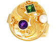 Pearl and Tourmaline Ring in Gold for Sale