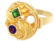 Pearl and Tourmaline Ring in Gold for Sale
