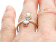 Elegant Pearl and Diamond Ring Wearing