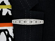 Art Deco Diamond Bar Brooch for Sale Wearing