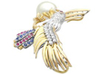 Eagle Brooch with Pearl and Gemstones for Sale