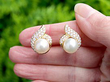Pearl Cluster Earrings in Gold