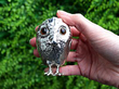 Sterling Silver Owl Mustard Pot Outside