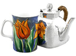 Silver Chinese Tea Set Bamboo Handle