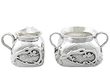Silver Chinese Tea Set Bamboo Handle