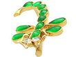 Chrysoprase Dragonfly Brooch in Gold