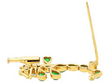 Chrysoprase Dragonfly Brooch in Gold