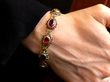 garnet and citrine gold bracelet wearing