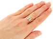 Diamond Snake Ring in Rose Gold on hand