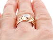 Diamond Snake Ring in Rose Gold on finger