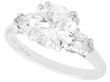 Diamond Solitaire with Pear Side Stones for Sale