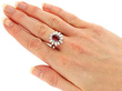 Unheated Ruby Ring With Diamonds Wearing