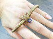 Gold Collarette Necklace with Gemstones for Sale