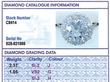 3 Carat Diamond Cluster Ring in Platinum Grading Card