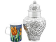 Large Antique Silver Tea Caddies Set 