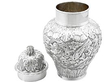 Large Antique Silver Ginger Jar Set open