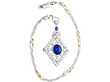 Blue Sapphire Pendant Necklace with Diamonds 
